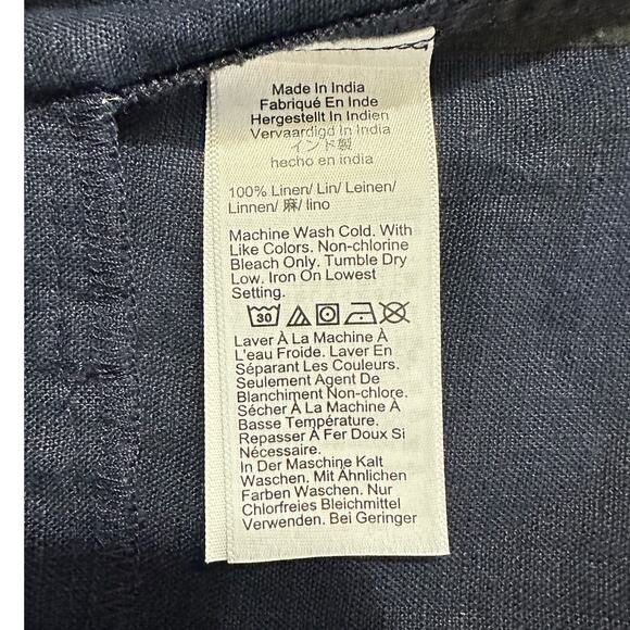 J.Crew Capitaine Shirtdress Women's XS Navy Blue Linen Button Front Short Sleeve - Picture 5 of 8